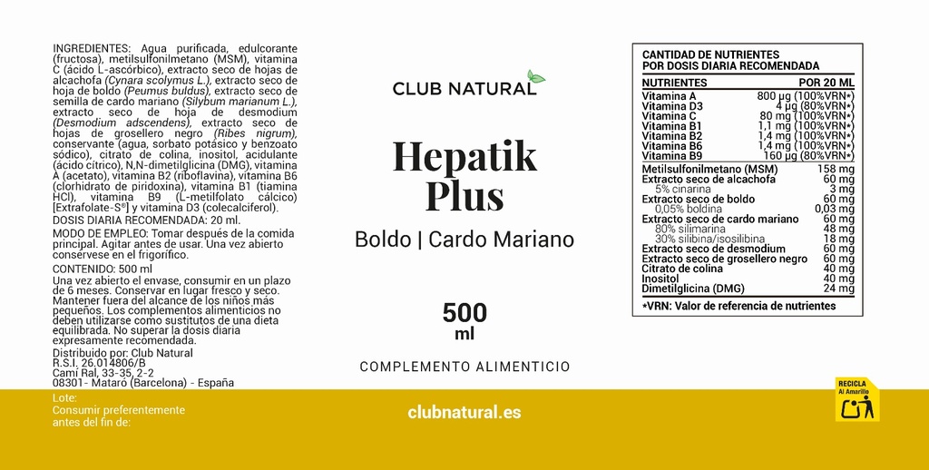 Jarabe Hepático 500ml