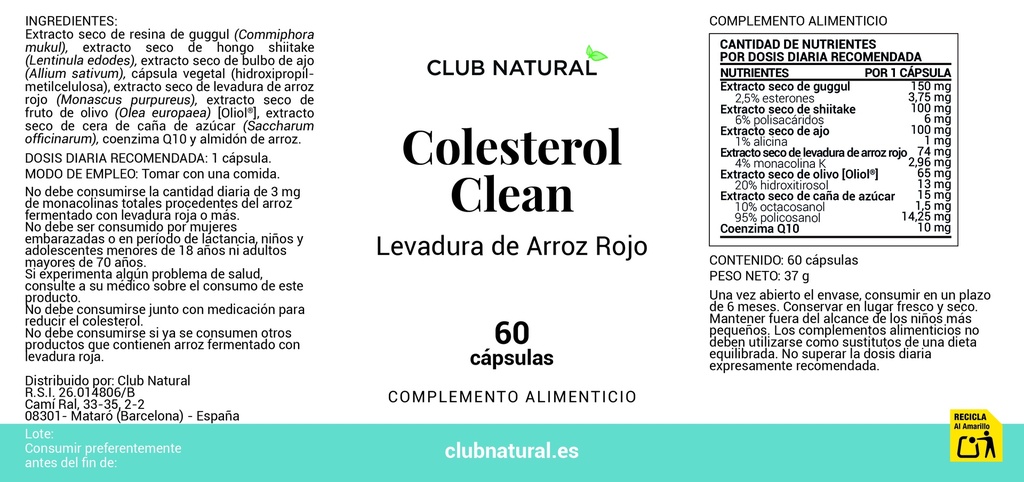 Colesterol Clean 60 cáps