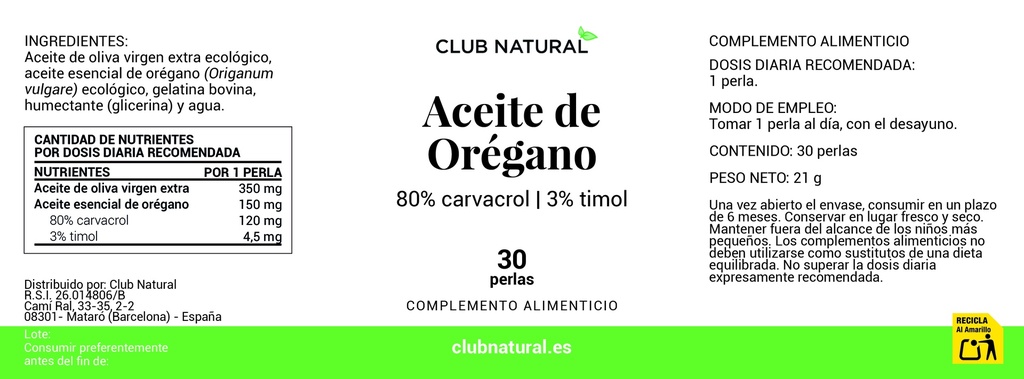 Aceite de Orégano Ecológico