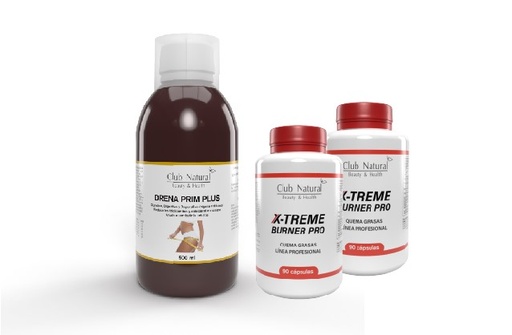 PACK CONTROL DE PESO PLUS 1ud. Drena Prim PLUS 500ml (Drenante y Detox) + 2ud. Quemagrasas PRO 90cáps